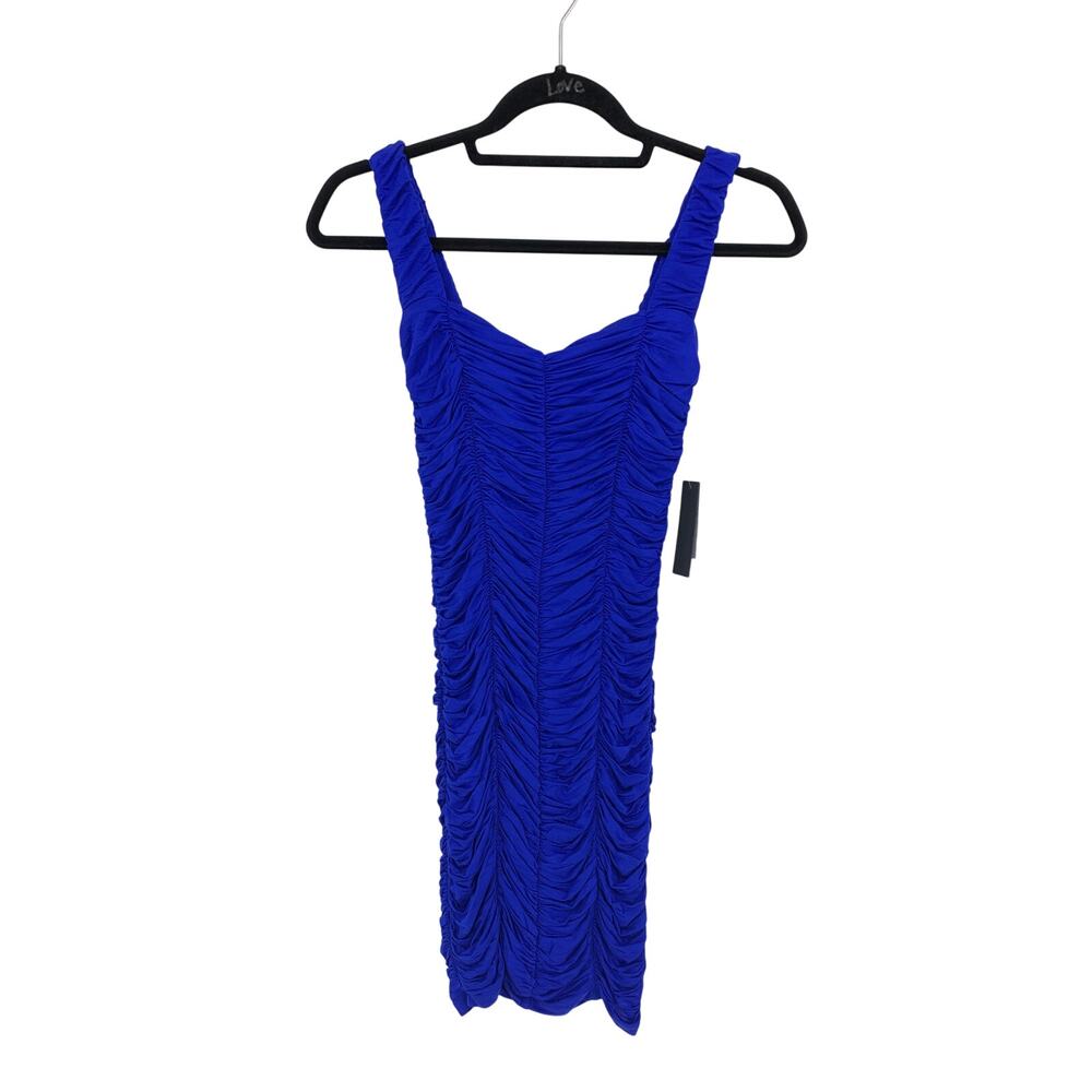Jump Apparel Ruched Party Dress Womens Sz Small Sleeveless Royal Blue NEW